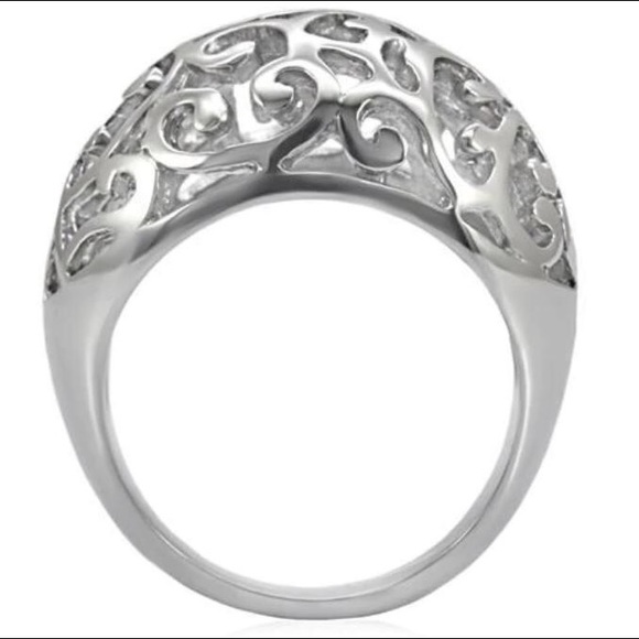 STAINLESS STEEL Open Work Design Dome Ring - Picture 14 of 14